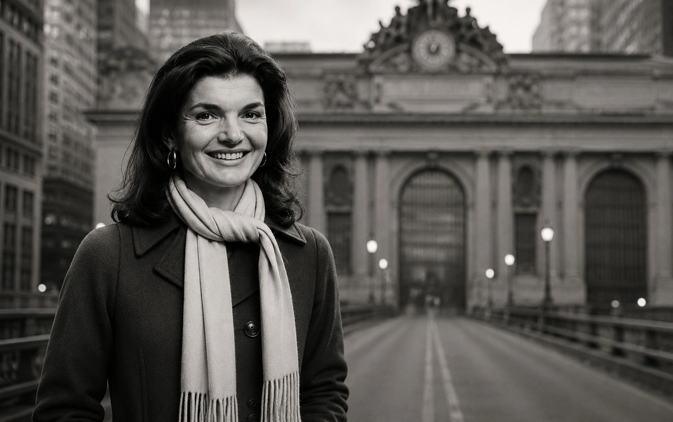 Jacqueline Kennedy Onassis at Grand Central Terminal