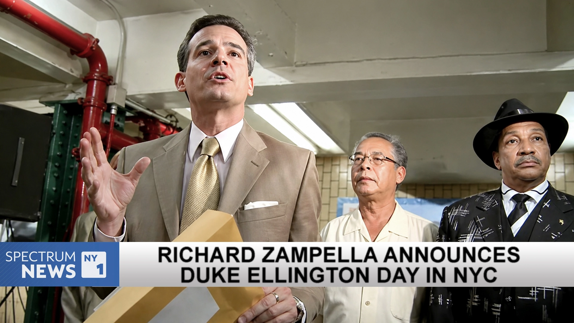 Richard Zampella announcing Duke Ellington Day in New York City